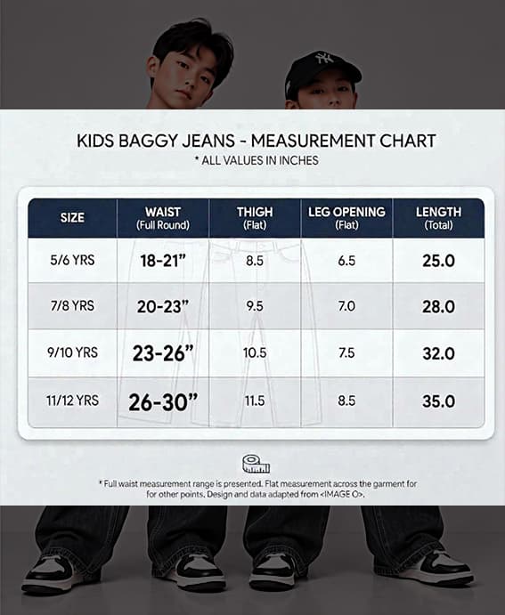  Kids Six Pocket Baggy Jeans